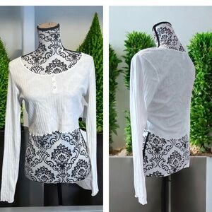 BP Crop Top Long Sleeve Large Wt NWT